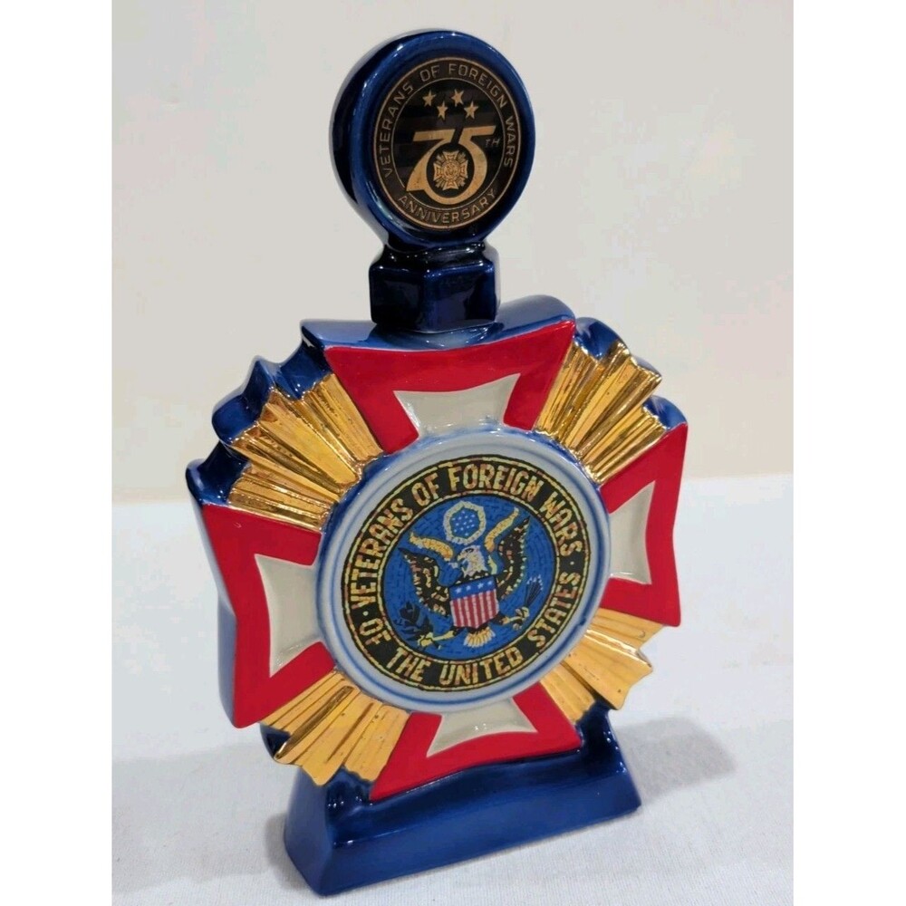 1973 Ezra Brooks Veterans of Foreign Wars 75th Anniversary Decanter Eagle USA